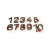Approche du nombre wissner chiffres en relief et boules 11 chiffre et 60 boules rouge