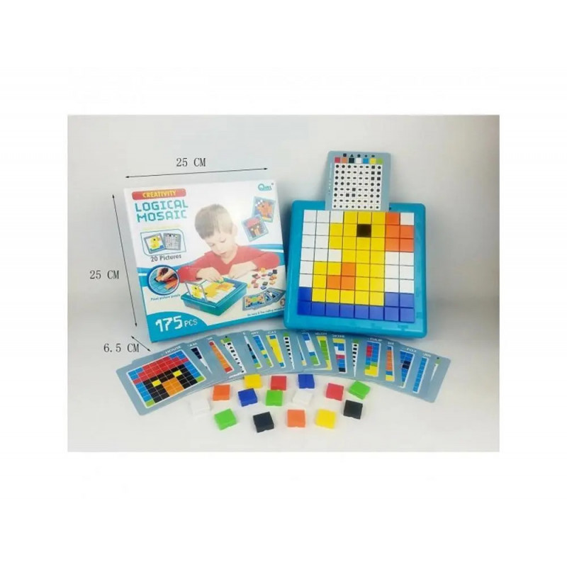 Logical mosaic lap assemblement d images 1 boite de 8 compartiments 1 socle mosaique 175 elements 20