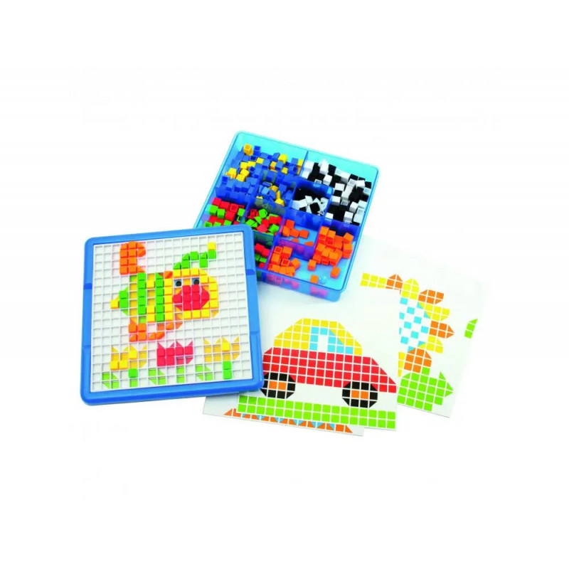 Mosaique puzzle art lap 490 pieces multicolores carrees ou triangulaire plastique
