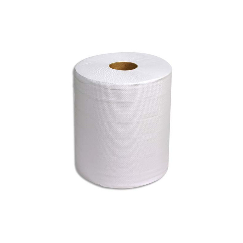 Lot de 2 Bobines d'essuyage 800 formats Blanches 2 plis gaufrée - Format : 30 x 21 cm
