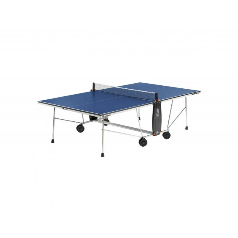Table cornilleau tennis de table indoor 100 encadrement acier poteaux et filet rabattables coloris bleu