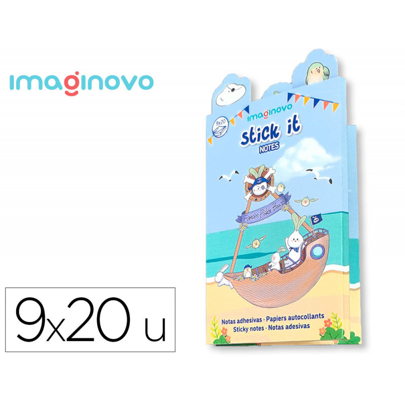 Notes adhesives imaginovo stick it notebook 20 notes adhesives pirate tailles assorties canon