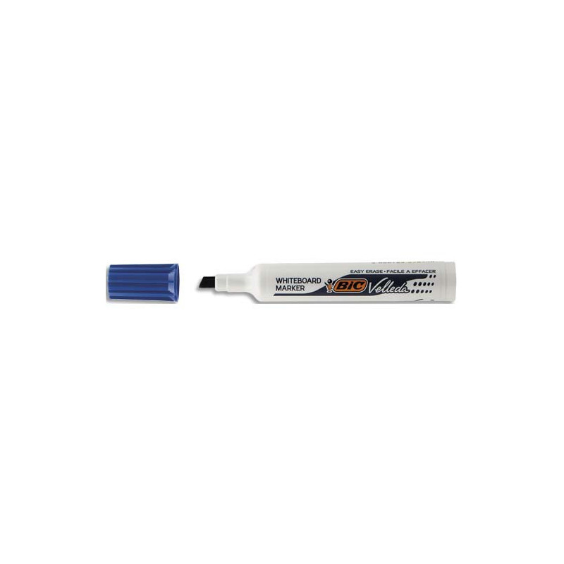 BIC Velleda 1791 Feutres pour Tableau Blanc Effaçables à Sec Pointe Large Biseautée - Bleu