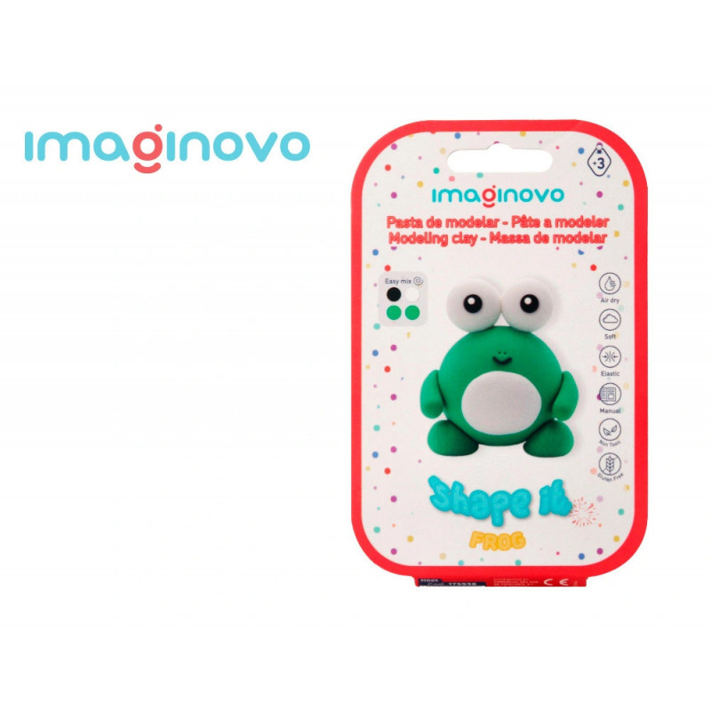 Pate a modeler imaginovo sechage a l'air set coloris assortis avec instructions grenouille