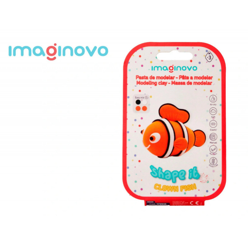 Pate a modeler imaginovo de sechage a l'air set coloris assortis avec instructions poisson clown
