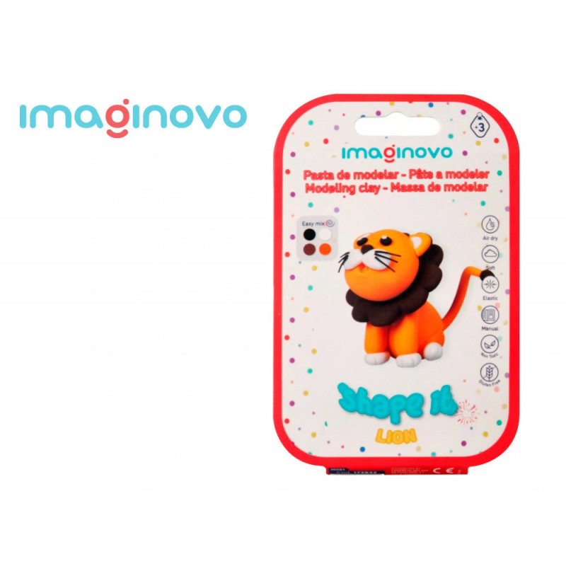 Pate a modeler imaginovo sechage a l'air set coloris assortis avec instructions lion