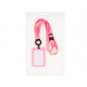 Porte-cartes avery avec enrouleur et tour de cou recycle ajustable coloris rose