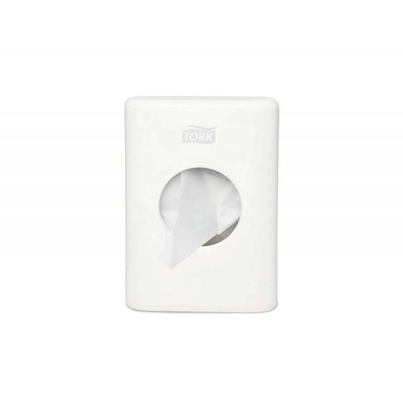 Distributeur tork produits hygiene feminine mural plastique coloris blanc
