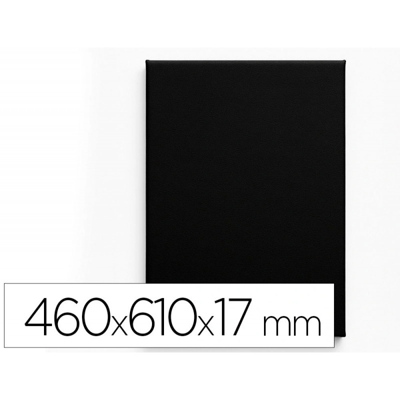 Toile noire sur chassis liderpapel 12p agrafee au dos 100% coton 46x61 cm 320g/m2 certifie fsc