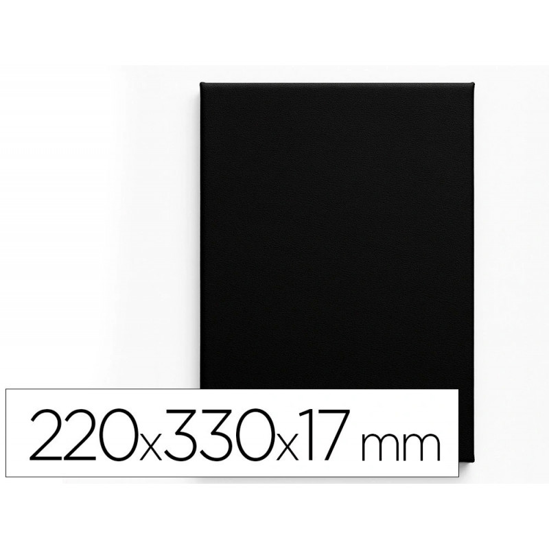 Toile noire sur chassis liderpapel 4p agrafee au dos 100% coton 22x33 cm 320g/m2 certifie fsc