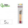 Pinceaux aquarelle liderpapel poil naturel de poney blister de 5 unites assortis certifie fsc