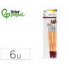 Pinceaux en poil naturel de poney liderpapel pointes assorties blister de 6 unites certifie fsc