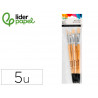 Pinceaux en poil naturel de poney liderpapel pointes assorties blister de 5 unites certifie fsc