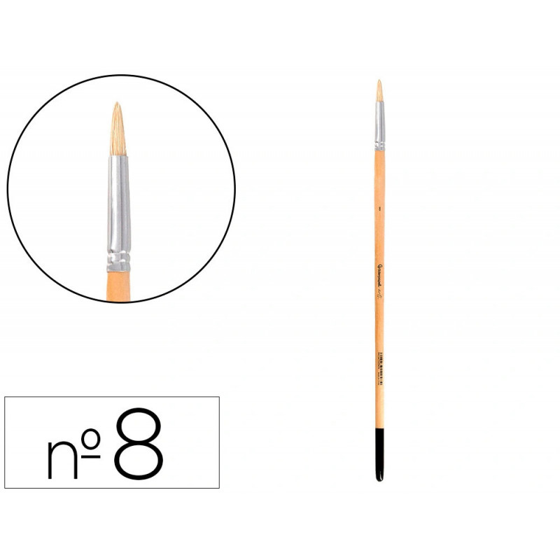 Pinceau pour peinture a l huile et acrylique liderpapel n 8 pointe ronde en poils de soie certifie fsc