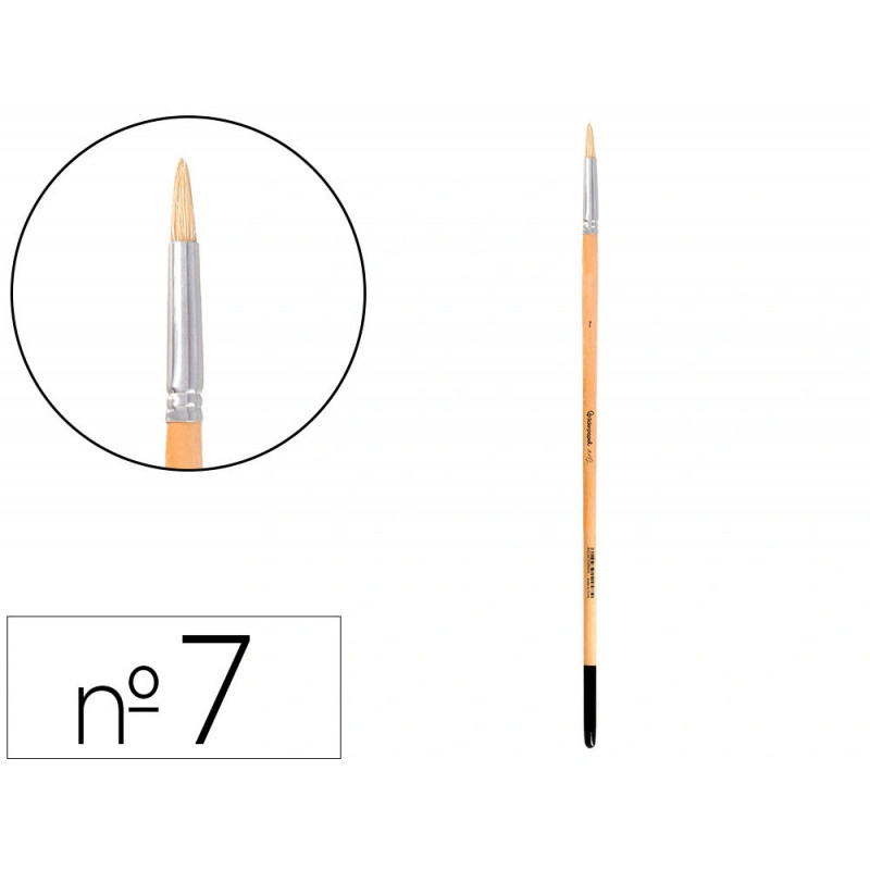 Pinceau pour peinture a l huile et acrylique liderpapel n 7 pointe ronde en poils de soie certifie fsc
