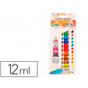 Peinture gouache tempera liderpapel boite de 12 tubes en aluminium de 12 ml coloris assortis