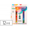 Peinture aquarelle liderpapel boite de 24 tubes en aluminium de 12 ml coloris assortis
