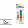 Peinture aquarelle liderpapel boite de 12 tubes en aluminium de 12 ml coloris assortis