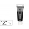 Peinture acrylique liderpapel tube en plastique de 120 ml coloris noir d ivoire