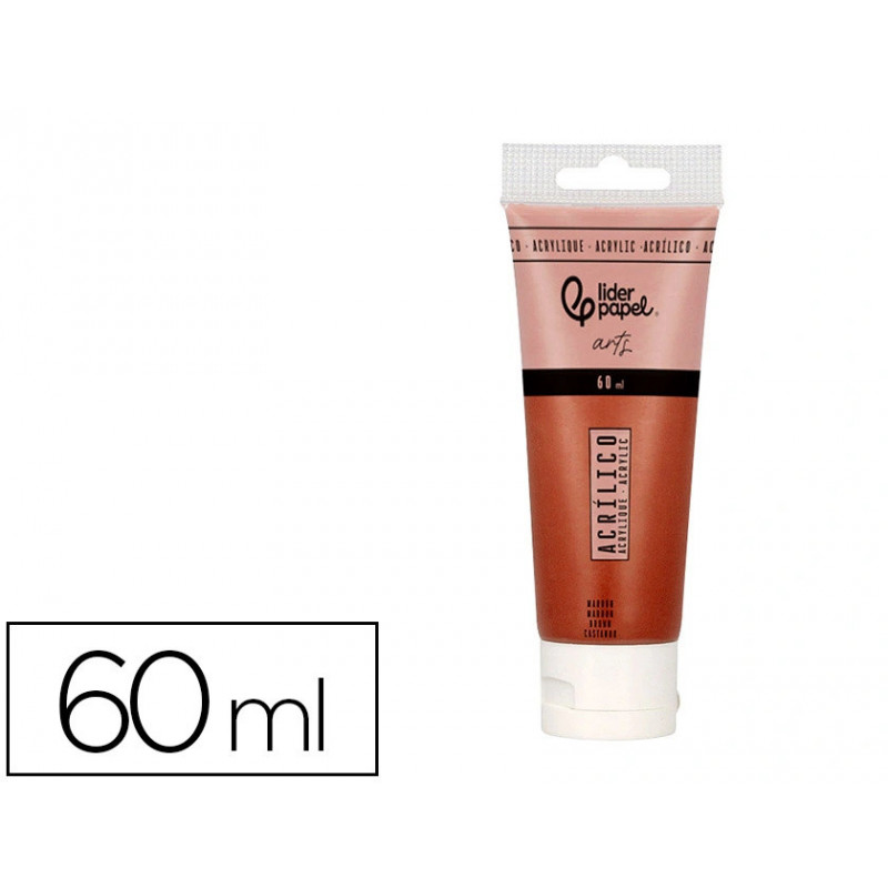 Peinture acrylique liderpapel tube en plastique de 60 ml coloris marron