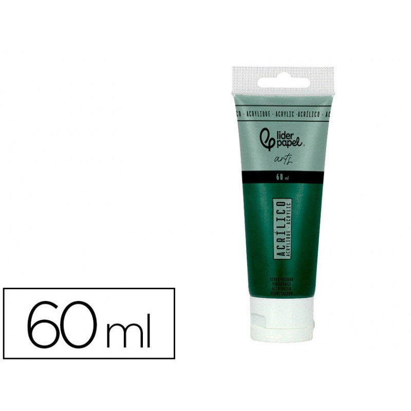 Peinture acrylique liderpapel tube en plastique de 60 ml coloris vert olive