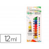 Peinture acrylique liderpapel boite de12 tubes en aluminium 12 ml coloris assortis