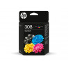 Cartouche hp jet d'encre original 308 6l6s6ue pack 4 couleurs
