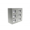 Casier viso telephones et effets personnels acier laque ouverture a code 6 compartiments coloris gris