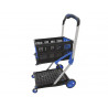 Chariot repliable viso porte bac alu/pp 4 roues capacite bac 30l charge superieur 40kg inferieur 50kg coloris