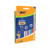 Stylo-bille bic cristal original glace pointe moyenne 1,0mm capuchon encre et coloris assortis etui 7
