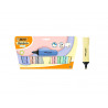 Surligneur bic highlighter plat pointe biseautee coloris pastel assortis pochette 10 unites