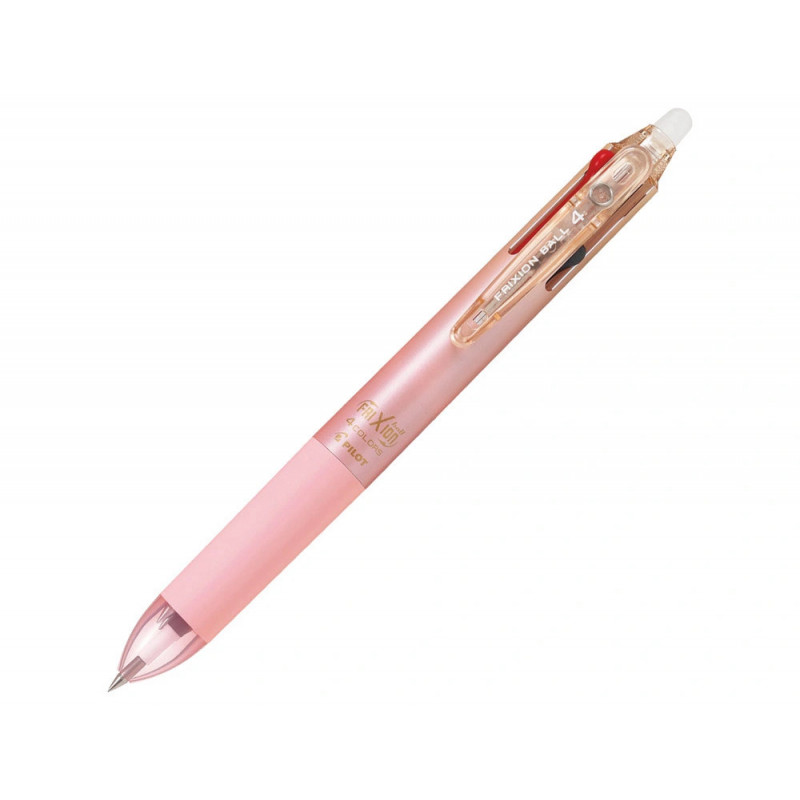 Roller pilot frixion ball 4 colors encre gel pointe fine corps degrade coloris rose