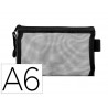 Pochette zip liderpapel a6 multiusage fermeture eclair polyester transpirable coloris noir