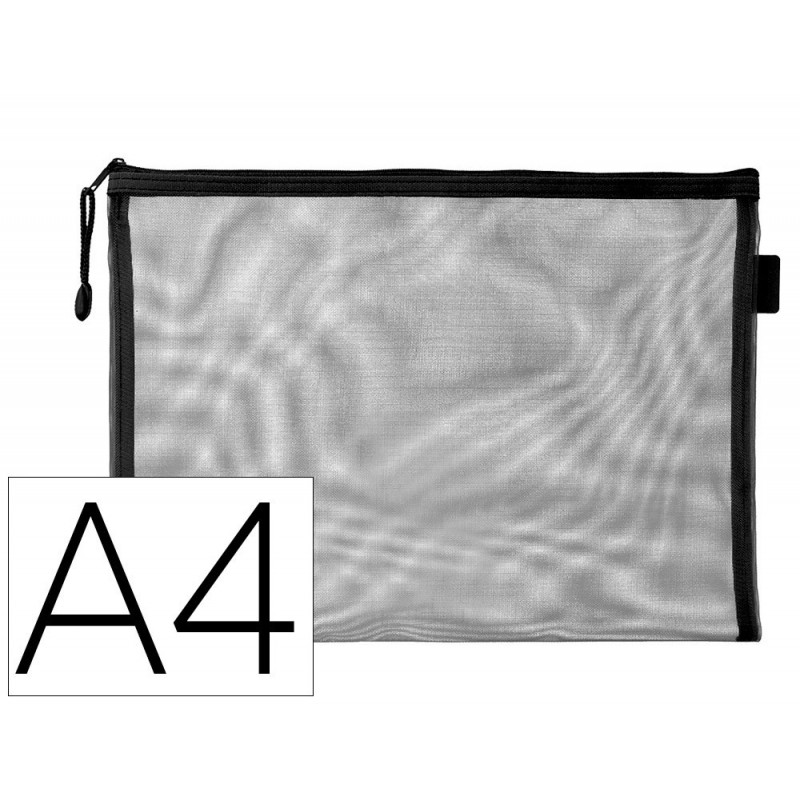 Pochette zip liderpapel a4 multiusage fermeture eclair polyester transpirable coloris noir