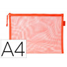 Pochette zip liderpapel a4 multiusage fermeture eclair polyester transpirable coloris orange