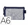Pochette zip liderpapel a6 multiusage fermeture eclair polyester transpirable coloris bleu marine