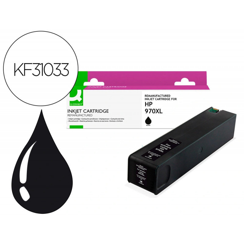 Cartouche q-connect jet d'encre compatible hp970xl 10530p coloris noir