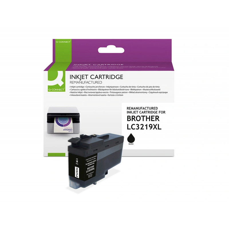 Cartouche q-connect jet d'encre compatible brother lc3239xl 6000p coloris noir