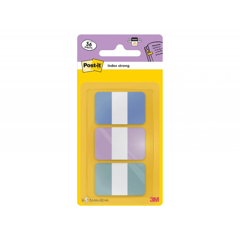 Marque-pages post-it index strong coloris pastel assortis 1 set 3x12 unites
