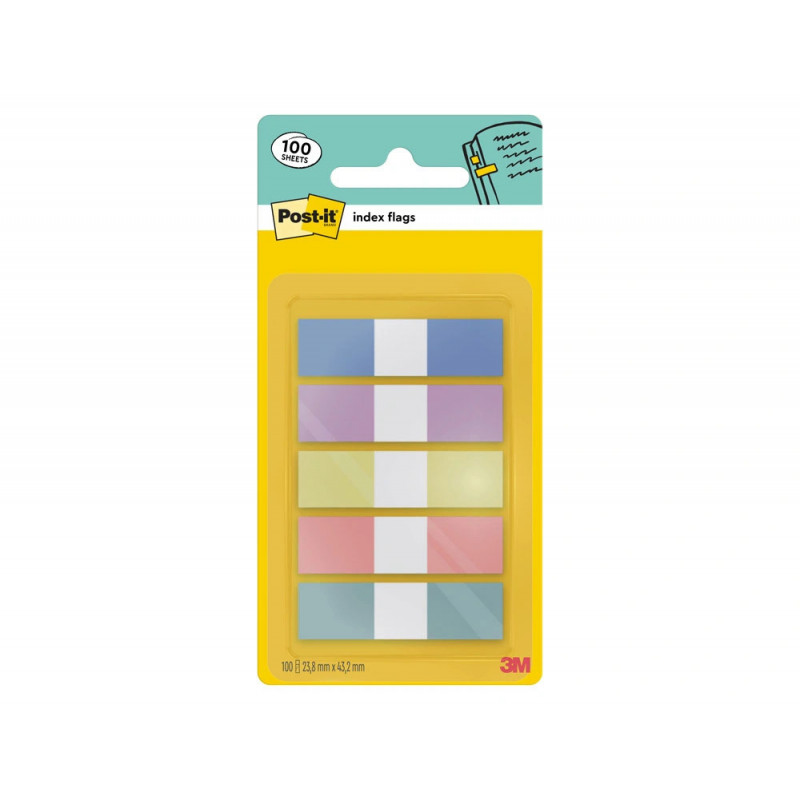 Marque-pages post-it index medium coloris pastel assortis set 5x20 unites