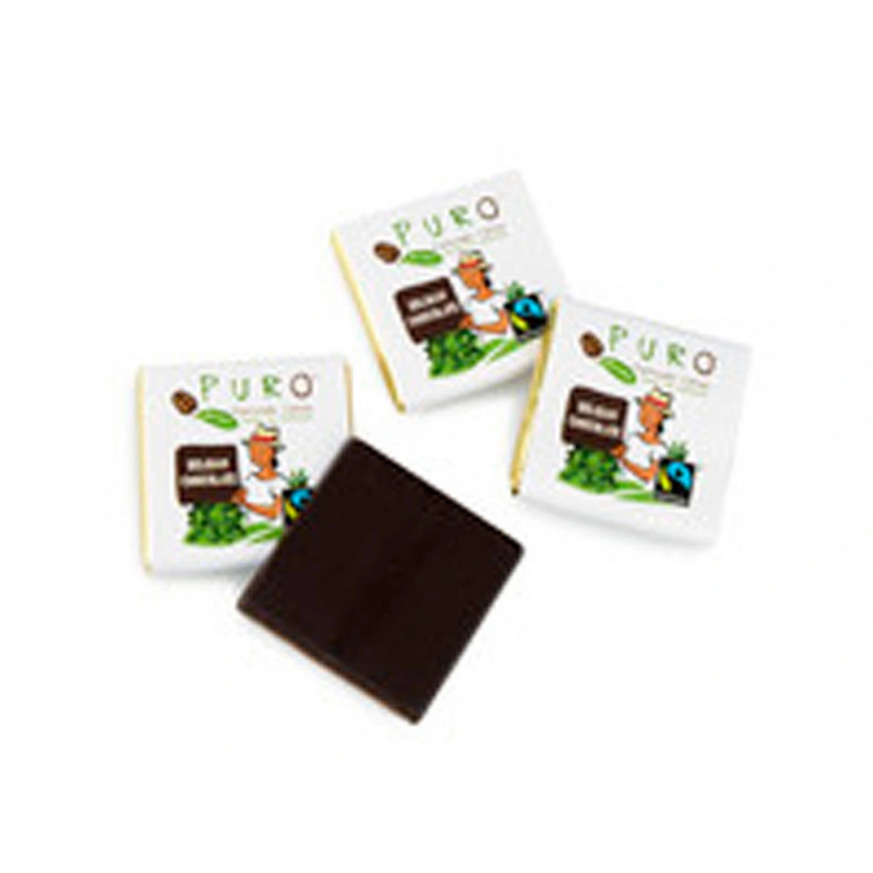 Carre chocolat noir puro 58% cacao puro fairtrade env. 4,5g carton 250 unites