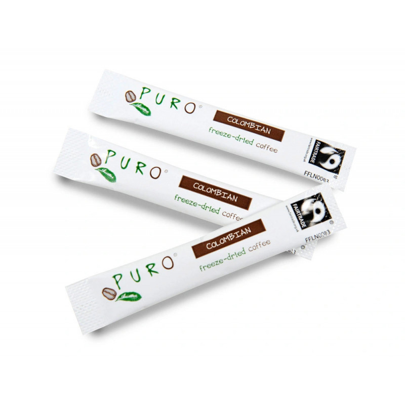 Cafe puro lyophilise colombia fairtrade buchette 1,4g carton 250 unites