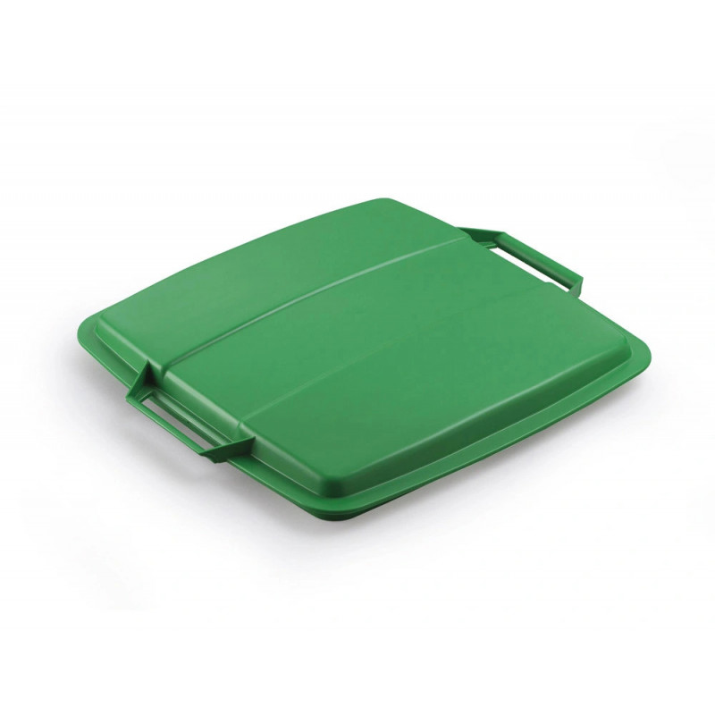 Couvercle durable poubelle durabin capacite 90l carre avec poignee coloris vert