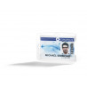 Porte-badge durable rexycle 1 carte de securite 54x85mm avec encoche transparent boite de 10