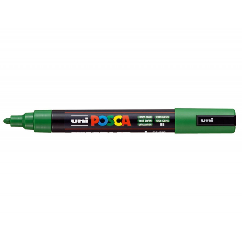 Marqueur posca pc5m peinture base eau inodore tout support pointe moyenne trait 1,8-2,5mm coloris vert sapin