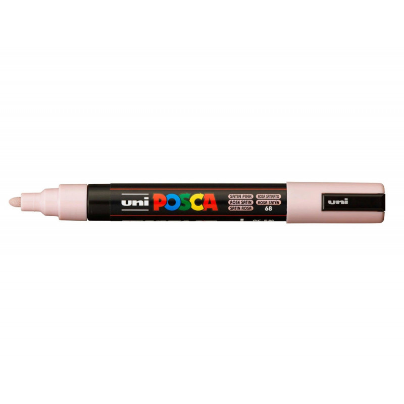 Marqueur posca pc5m peinture base eau inodore tout support pointe moyenne trait 1,8-2,5mm coloris rose satin