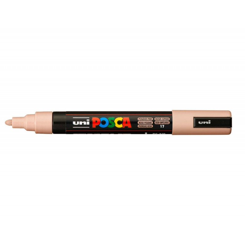 Marqueur posca pc5m peinture base eau inodore tout support pointe moyenne trait 1,8-2,5mm coloris rose poudre