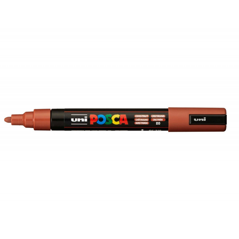 Marqueur posca pc5m peinture base eau inodore tout support pointe moyenne trait 1,8-2,5mm coloris chataigne