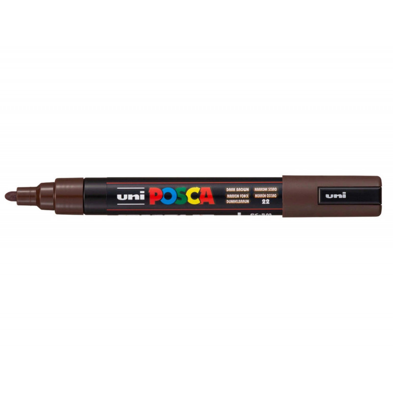 Marqueur posca pc5m peinture base eau inodore tout support pointe moyenne trait 1,8-2,5mm coloris marron
