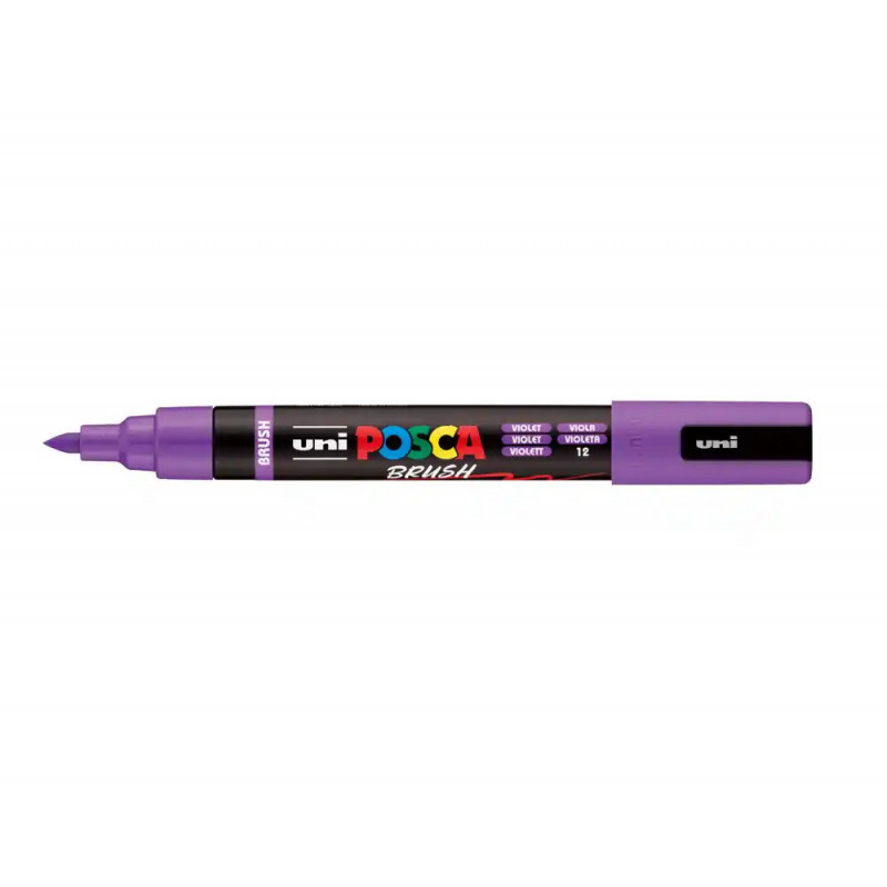 Marqueur posca pc5br peinture base eau inodore tout support pointe moyenne brush coloris violet